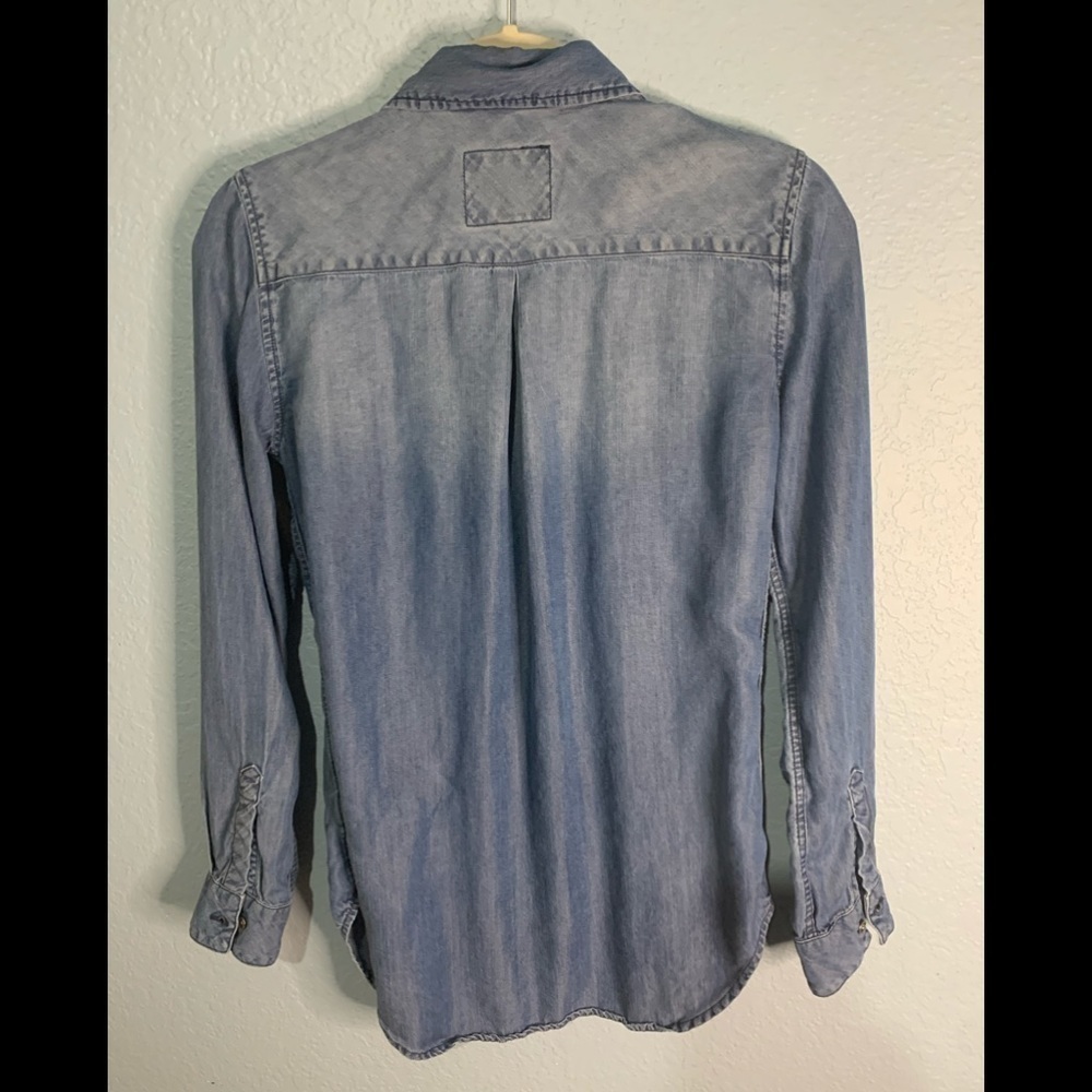 Rails Carter Blue Button Down Chambray Shirt Top - image 7